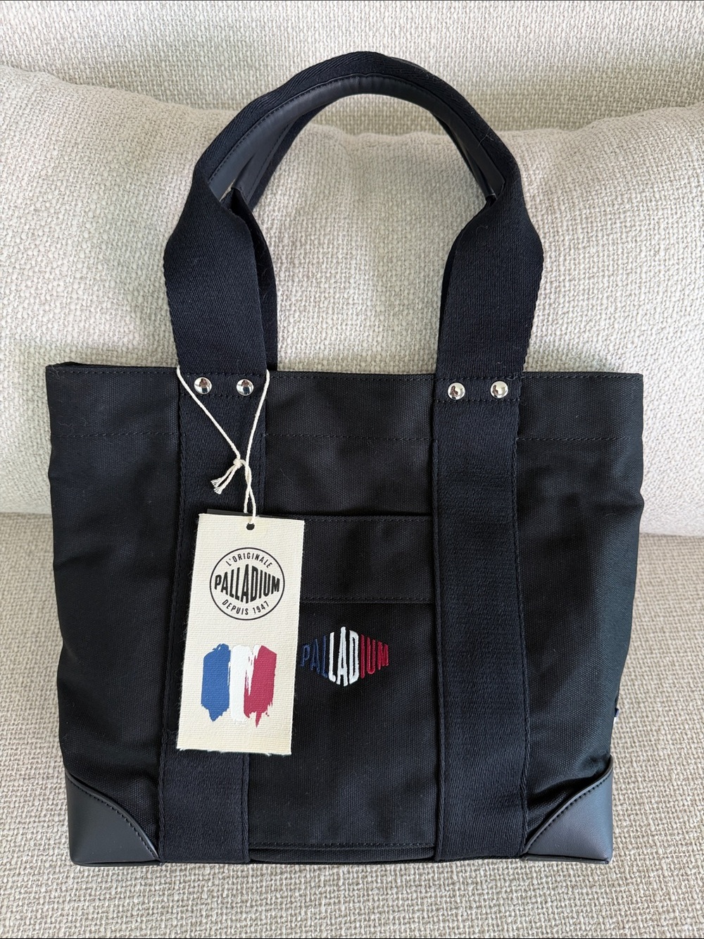 BNNW Palladium Black Canvas Messenger Tote